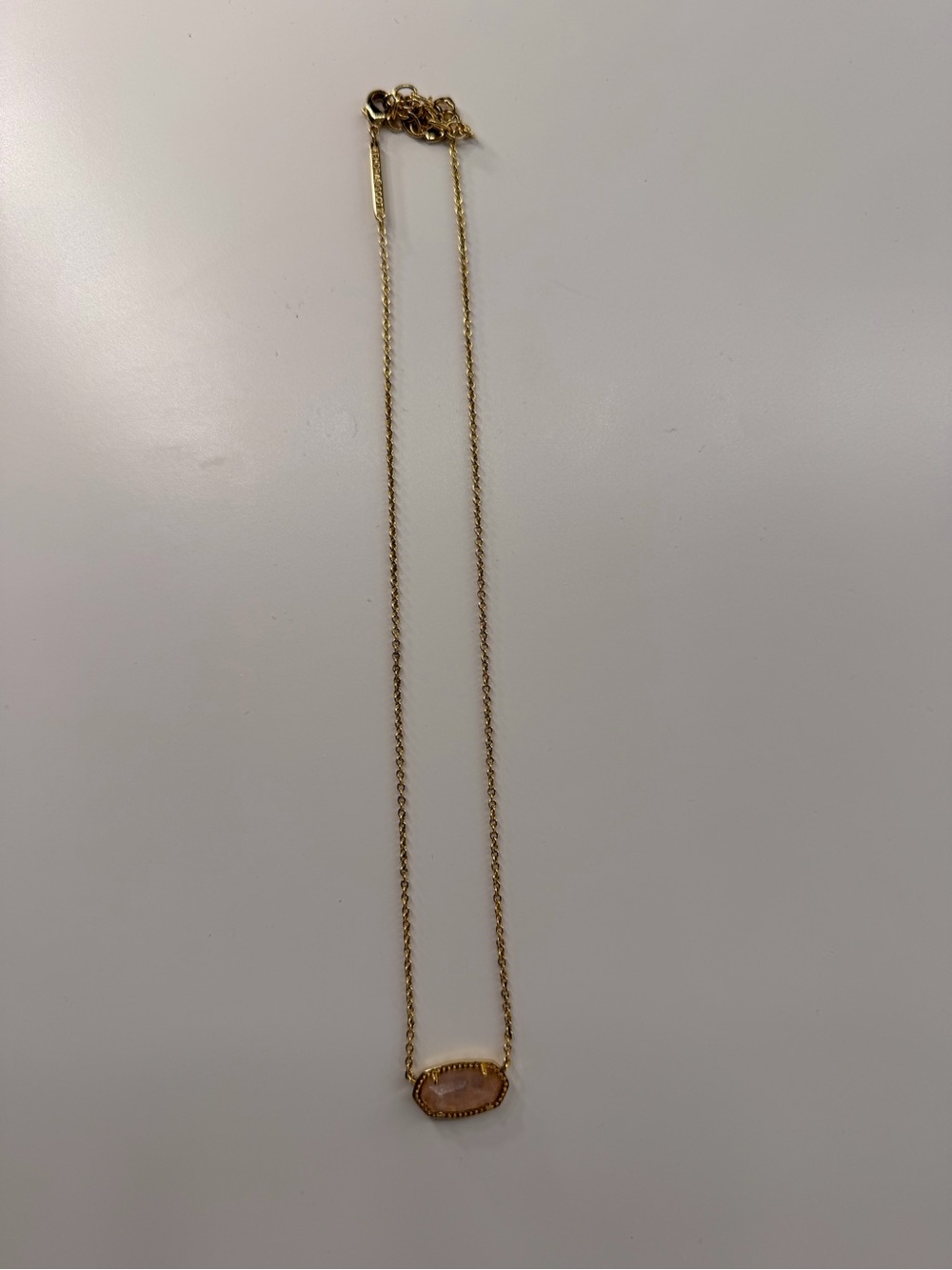 Kendra Scott Gold Chain Necklace with Pink Stone Pendant
